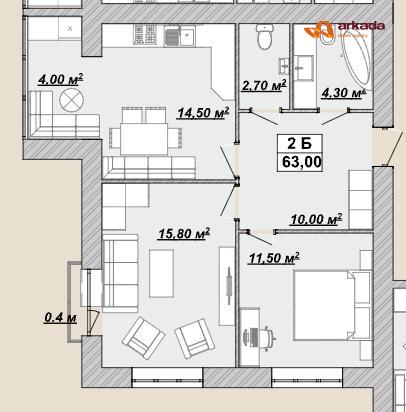 Продаж 2-кімнатної квартири в ЖК «Княгинин»
