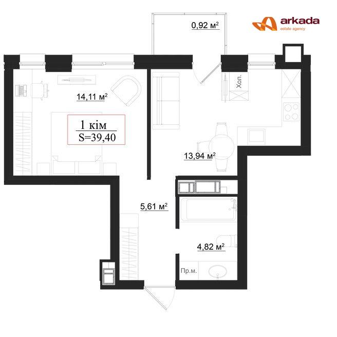 Продам 1 кім. кв. в центрі, м. Івано-Франківськ