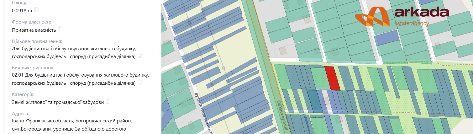 Продаж земельної ділянки в Богородчанах 9.2 сот. під будівництво
