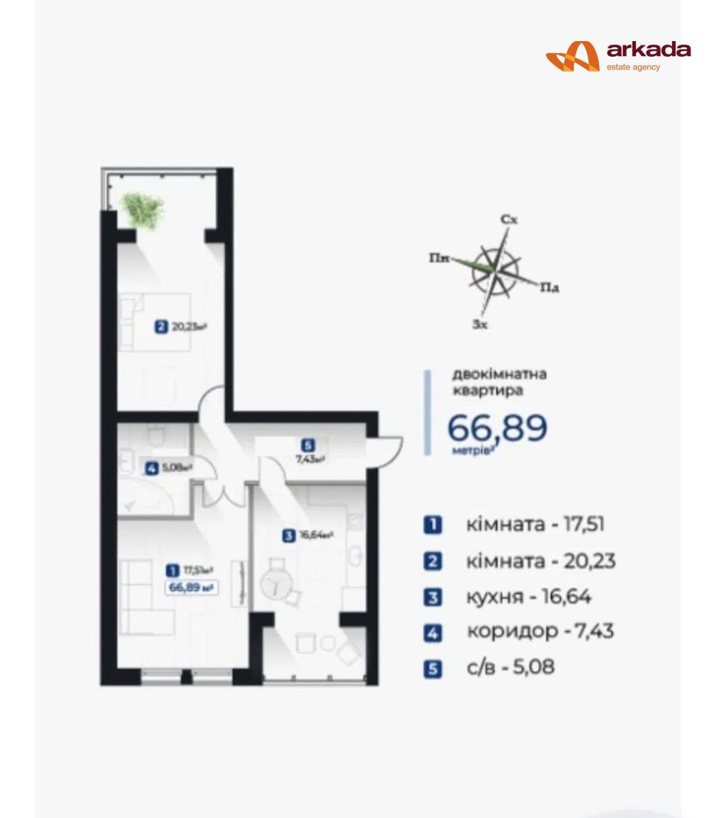 Продаж 2-кімнатної квартири